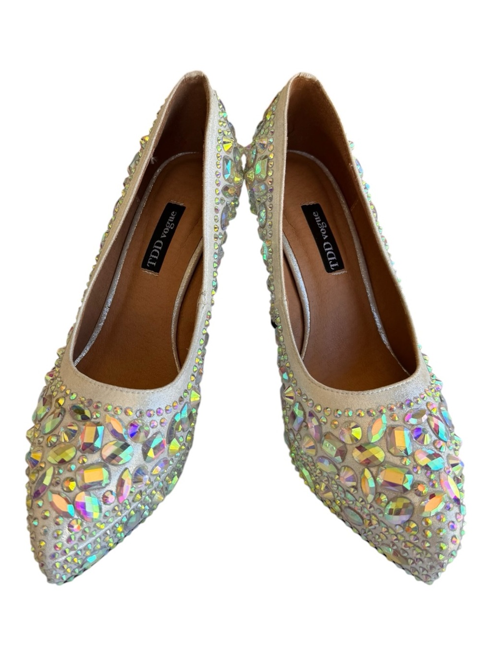 TDD Vogue Rhinestone Crystal Embellished Platform Pumps Size 6 Like New